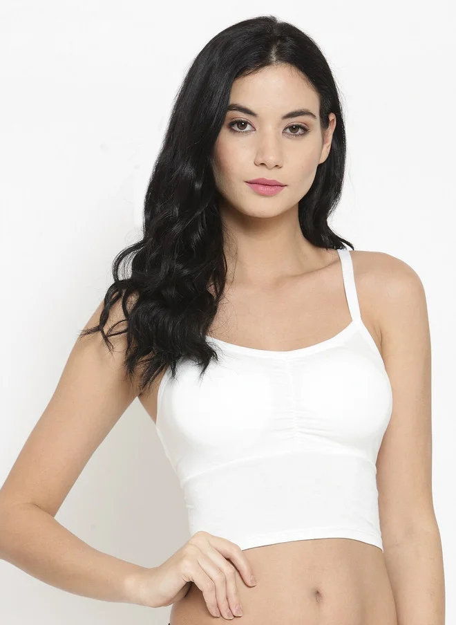 ليس اند مي  Laceandme White Solid Non-Wired Lightly Padded Styled Back Bralette 6319